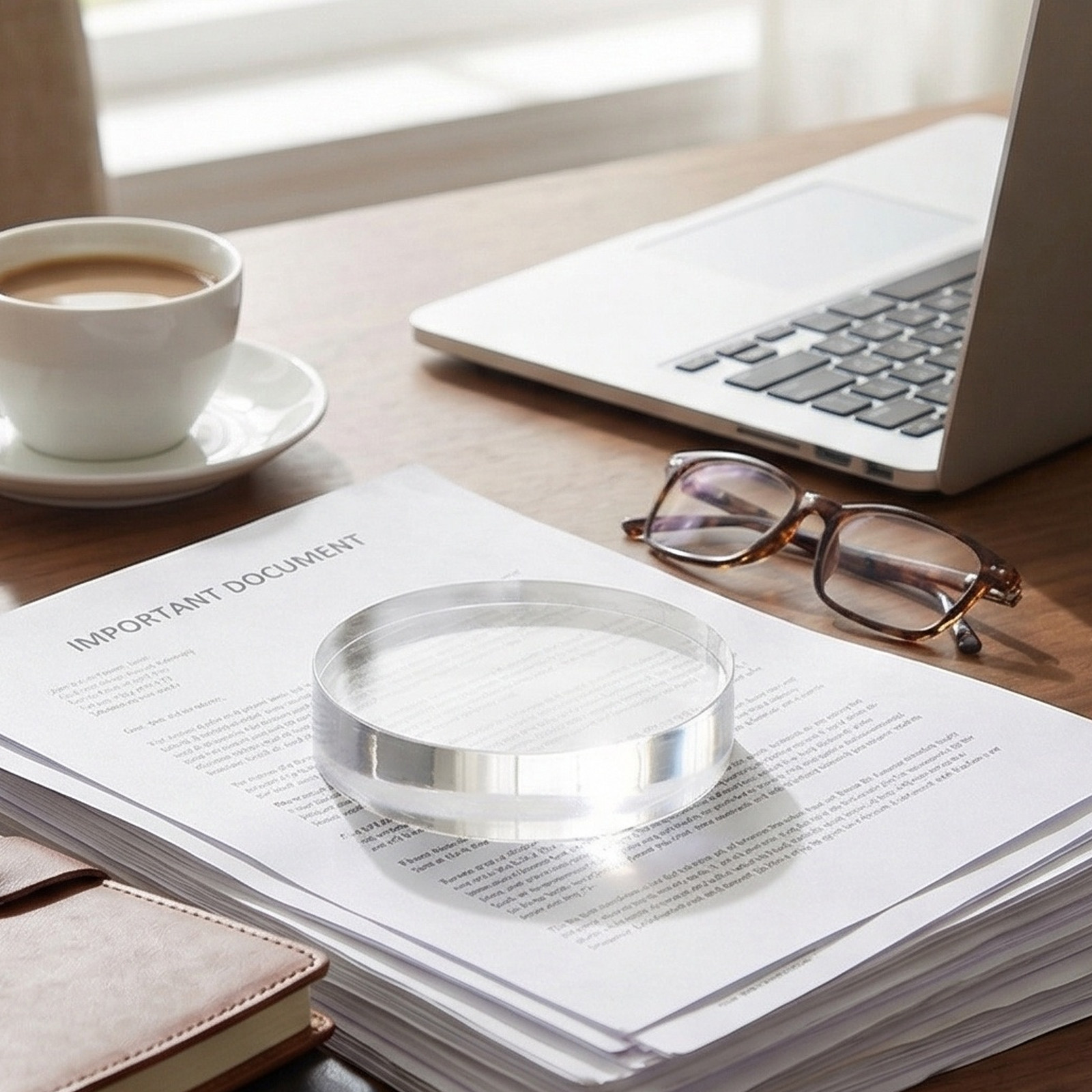 Presse-papiers rond en cristal - Book Weight Glass avis et prix