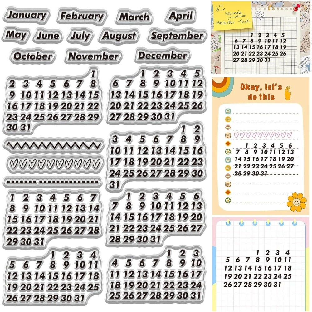 Calendrier Date timbres clairs - Rubber Date Stamp avis et prix